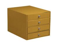 Rhodiarama trieur 4 tiroirs simili cuir italien 24,8x32,7x22,8 cm - Or