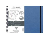 My.Notes Age Bag cahier reliure intégrale à marges détachables B5 paysage 120 pages détachables DOT + cadre en-tête - Bleu