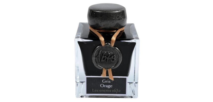 Encre 1670 à paillettes dorées 50ml - Gris orage