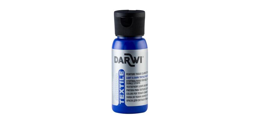 DARWI Flacon de 50 ml de Peinture Textile Opaque - Bleu outremer
