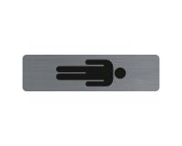 Plaque adhésive imitation aluminium Homme 16,5X4,4 cm - Gris
