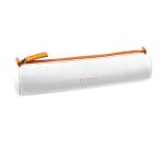 Rhodiarama trousse ronde simili cuir italien 5x21,5 cm - Blanc