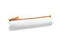 Rhodiarama trousse ronde simili cuir italien 5x21,5 cm - Blanc