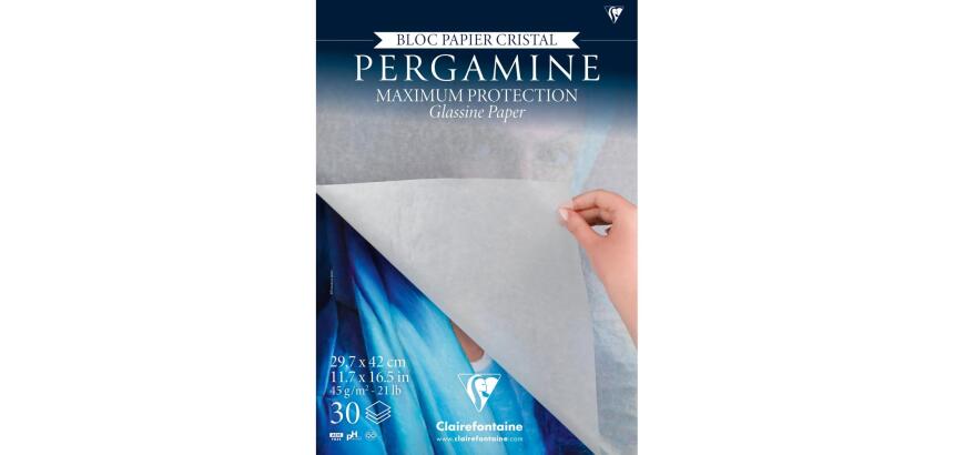 Pergamine bloc collé papier cristal 30F A3 45g