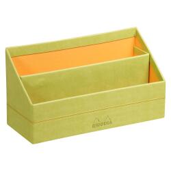 Rhodiarama porte-courrier simili cuir italien 25x10x14 cm - Anis