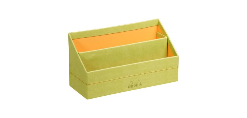 Rhodiarama porte-courrier simili cuir italien 25x10x14 cm - Anis