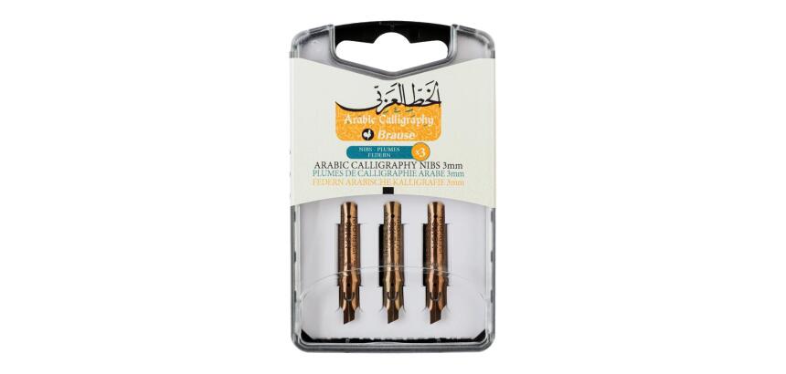 Boite de 3 plumes de calligraphie arabe