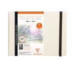Fontaine Aquarelle carnet cousu 24F A5 300g grain satiné (cartes postales) - Blanc