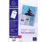 Sachet de 10 étuis de protection simples polypropylène 12/100e - A4 - Cristal