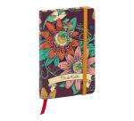 Frida Kahlo, Carnet rembordé rigide A6 10,5x14,8 cm, 160 pages, uni, marque page, fermeture élastique, ass.