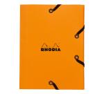 Rhodia chemise à élastiques 3 rabats 12x16 cm - Orange