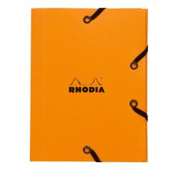 Rhodia chemise à élastiques 3 rabats 12x16 cm - Orange