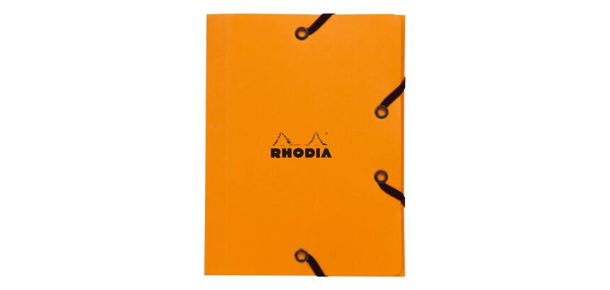 Rhodia chemise à élastiques 3 rabats 12x16 cm - Orange