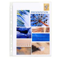 Bolsa de 10 Fundas con taladros A4 8/100e PVC liso - Cristal