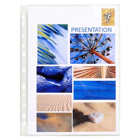 Bolsa de 10 Fundas con taladros A4 8/100e PVC liso - Cristal