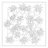 Carré 100% soie - 90x90cm Ananas - Blanc