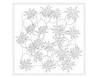 Carré 100% soie - 90x90cm Ananas - Blanc