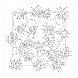 Carré 100% soie - 90x90cm Ananas - Blanc