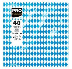 Paquet de 40 serviettes micro-gaufrées ouate décorées 2 plis - 38x40 cm