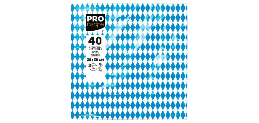 Paquet de 40 serviettes micro-gaufrées ouate décorées 2 plis - 38x40 cm