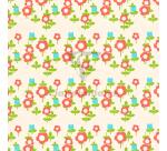 Pap.80g, Tiny Rolls 5x0,35m, Fleurs rges - Rouge