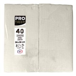 Paquet de 40 serviettes micro gaufrées ouate 2 plis - pliées 1/8