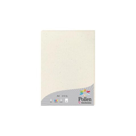 NATURA 100% RECYCLÉ, Etui de 25 feuilles Pollen 210x297mm 210g/m2 - Natura