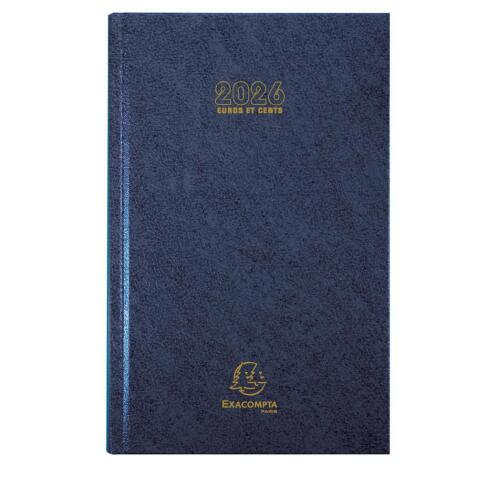 Agenda de bureau Carré Euro et cents 13,5 x 21 cm Journalier Janvier à décembre 2026 - Couleurs assorties