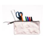 PLUME Grande pochette 2 compartiments en Daim irisé 22x11cm - Cuivre