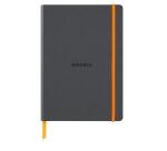 Rhodiarama carnet souple A5 160 pages dot papier ivoire 90g fermeture élastique - Titane