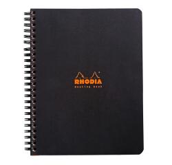 Meeting book Rhodia Classic reliure intégrale 16x21 cm 160 pages imprimées détachables 90g - Noir