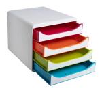 Módulo individual BIG-BOX para documentos A4 + con 4 cajones, ultra-rígido y con stop de seguridad y con stop de seguridad - Black Office