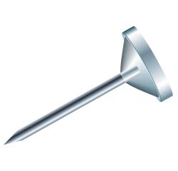 Boîte de 100 épingles à tête plate unie - Hauteur de pointe 8mm - 5mm de diamètre - Cristal