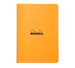 Cahier piqué Rhodia Classic 14,8x21 cm 96 pages petits carreaux 5x5 non détachables 80g - Orange