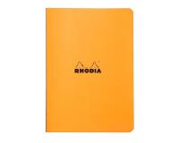Cahier piqué Rhodia Classic 14,8x21 cm 96 pages petits carreaux 5x5 non détachables 80g - Orange