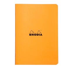 Cahier piqué Rhodia Classic 14,8x21 cm 96 pages petits carreaux 5x5 non détachables 80g - Orange