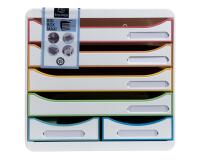 Module de classement Big Box Maxi 6 tiroirs Black Office - Blanc/arlequin