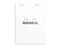 Bloc agrafé Rhodia N°13 10,5x14,8 cm 80 feuillets petits carreaux 5x5 80g - Blanc