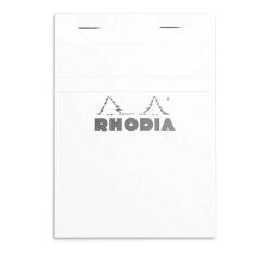 Bloc agrafé Rhodia N°13 10,5x14,8 cm 80 feuillets petits carreaux 5x5 80g - Blanc