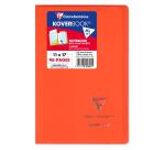 Carnet piqué Koverbook 11x17cm 96 pages petits carreaux couverture polypropylène transparent - Assortis