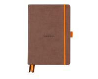 Rhodiarama Goalbook rembordé rigide A5 240 pages dot papier blanc 90g - Chocolat
