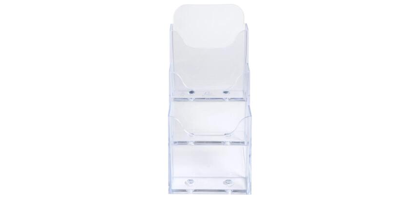 Distributeur de prospectus 3 compartiments DL (10X21cm) - Cristal