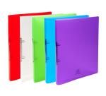 Classeur 2 anneaux plastifié Exacompta Crystal colours A4 - Dos 2 cm couleurs assorties
