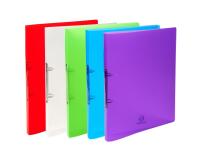 Classeur 2 anneaux 15 mm polypropylène Crystal colours - A4 - Couleurs assorties