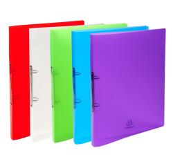 Classeur 2 anneaux plastifié Exacompta Crystal colours A4 - Dos 2 cm couleurs assorties
