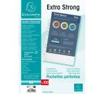 Sachet de 100 pochetttes perforées Polypropylène Premium grainé 8/100e - A4 - Cristal