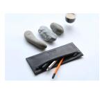 Rhodia ePURE trousse plate cuir véritable 22x8,5 cm - Noir