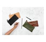 Flying Spirit trousse en cuir Plate 22x11cm - Beige