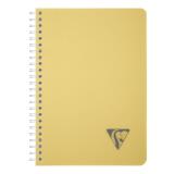Carnet reliure intégrale Linicolor ESSENCE A5 180 pages petits carreaux couverture plastique polypropyène rainuré - Jaune paille