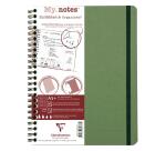 My.Notes Age Bag carnet reliure intégrale à marges détachables A5+ 120 pages détachables ligné + cadre en-tête - Vert